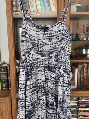 torrid Navy and White Tie-Dye Hi-Low Dress